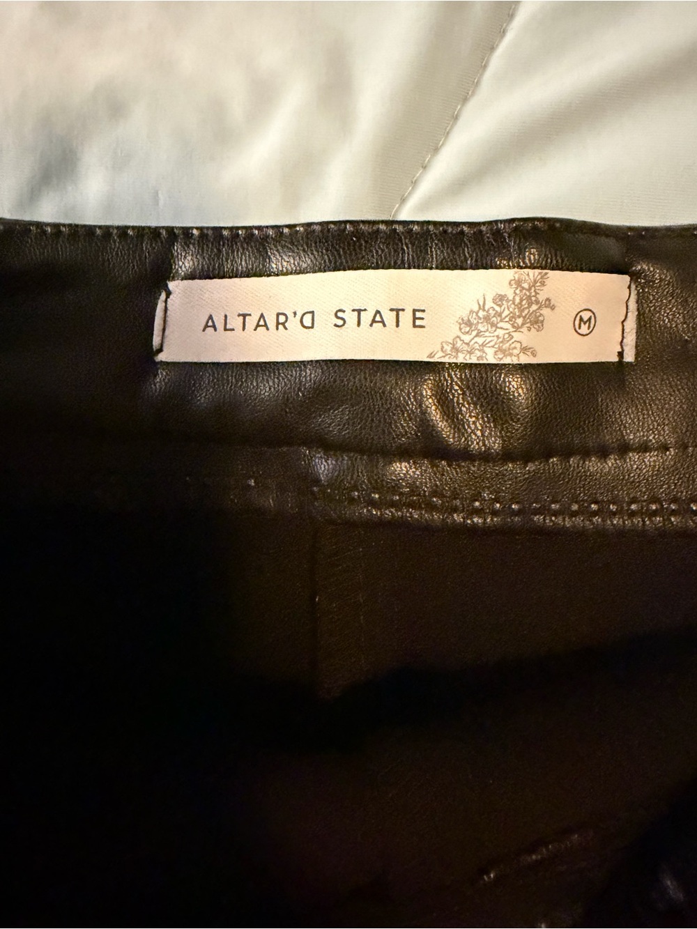 Altar'd State Black Faux Leather Skirt with Label